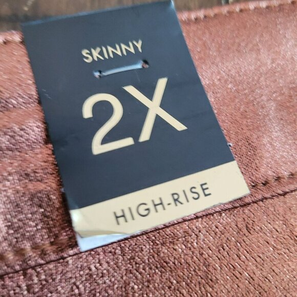 YMI Jeans Copper Metallic High-Rise Skinny Pants Size 2X - Picture 3 of 6